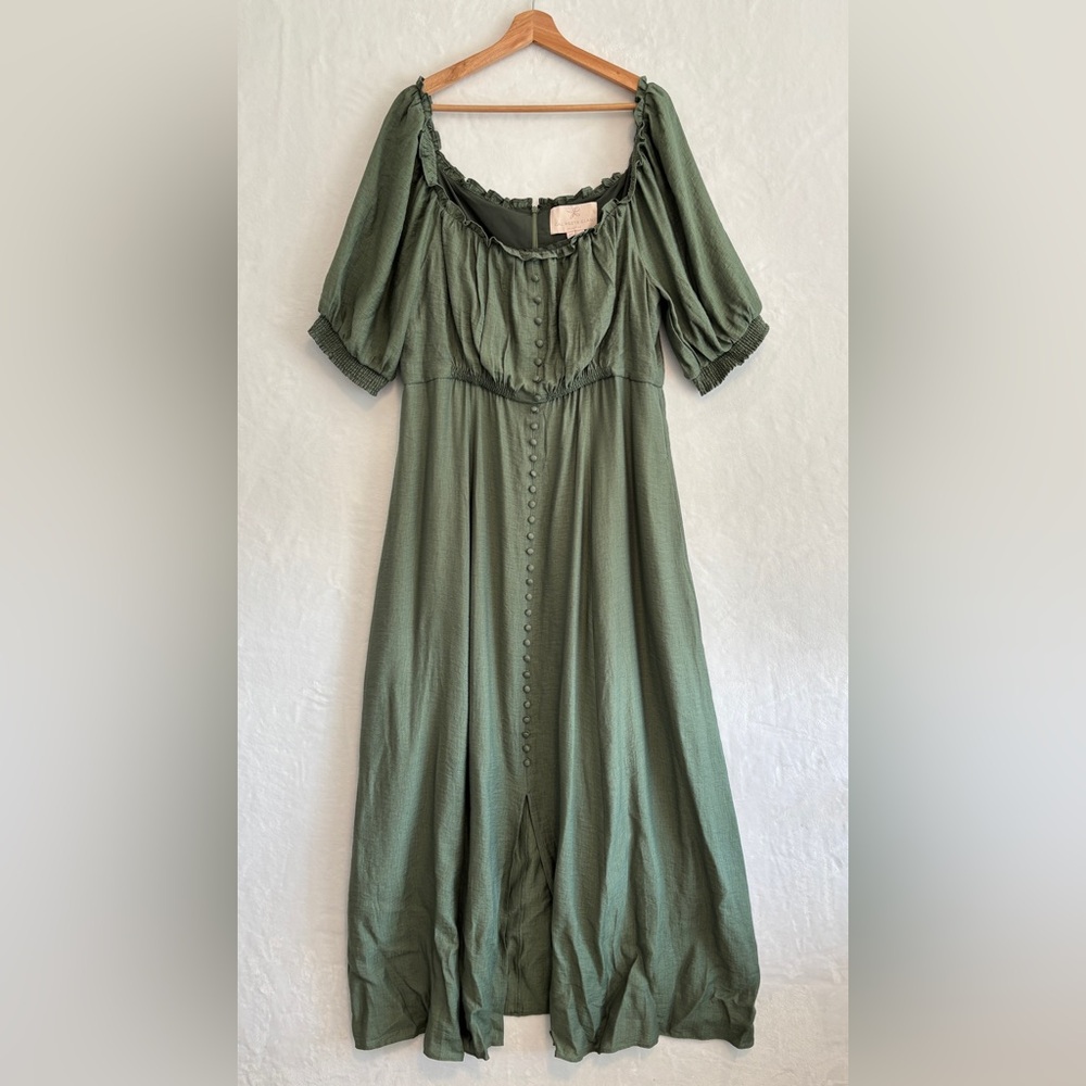 Gal Meets Glam Olive Green Maxi Dress